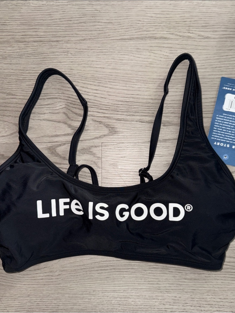 Life Is Good Black Logo Bikini Top